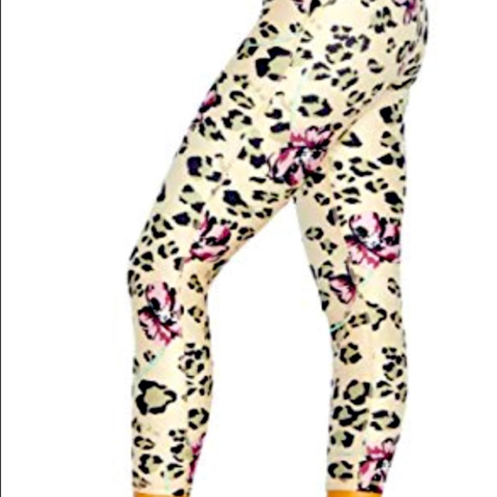 Marika Valerian Leopard Floral Ankle Leggings